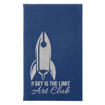 5.25" x 8.25" Blue/Silver Leatherette Sketch Book – item GFT2222