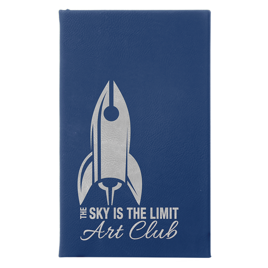 5.25" x 8.25" Blue/Silver Leatherette Sketch Book – item GFT2222