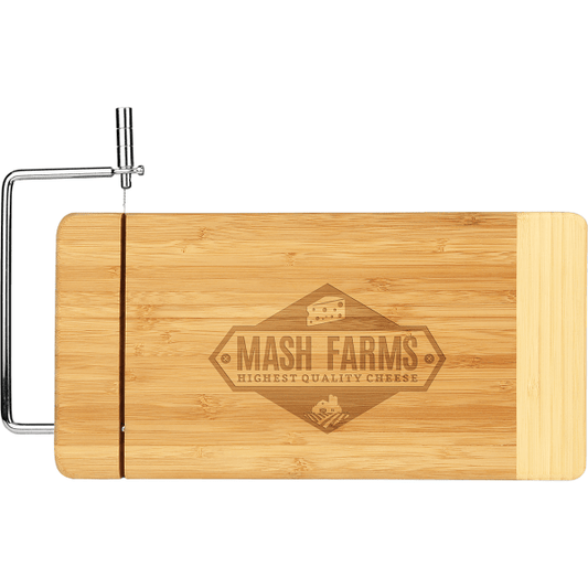 12" x 6" Bamboo Rectangle Cutting Board with Metal Cheese – item GFT223