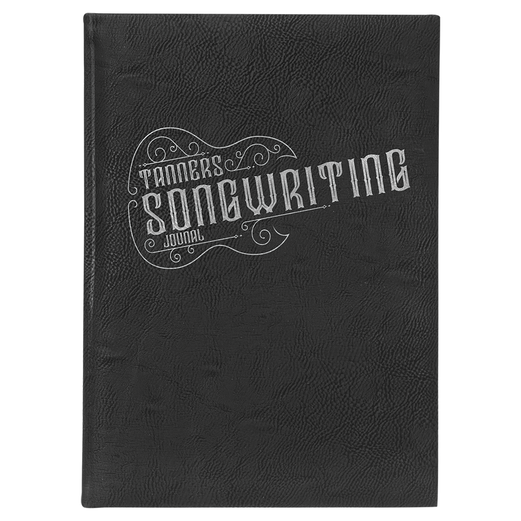 7" x 9.75" Black/Silver Leatherette Journal – item GFT2242