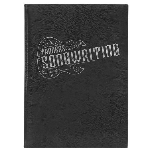 7" x 9.75" Black/Silver Leatherette Journal – item GFT2242
