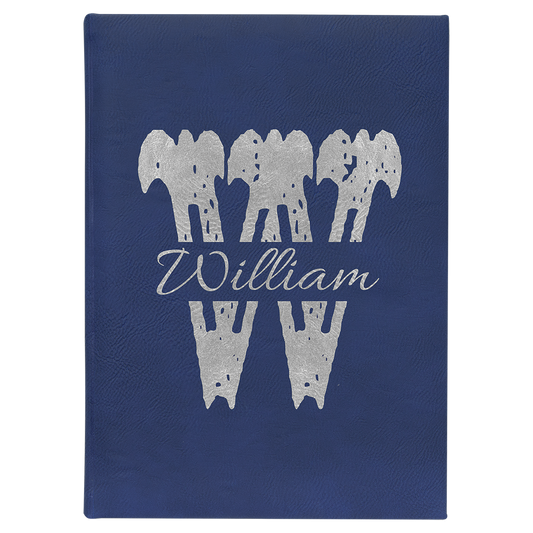 7" x 9.75" Blue/Silver Leatherette Journal – item GFT2246