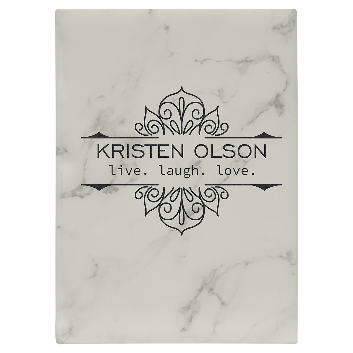 7" x 9.75" White Marble Leatherette Journal – item GFT2248 image 2