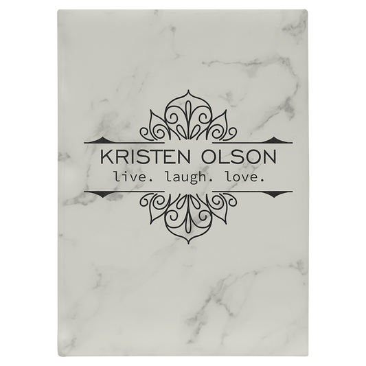 7" x 9.75" White Marble Leatherette Journal – item GFT2248