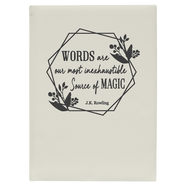 7" x 9.75" White/Black Leatherette Journal – item GFT2250 image 5