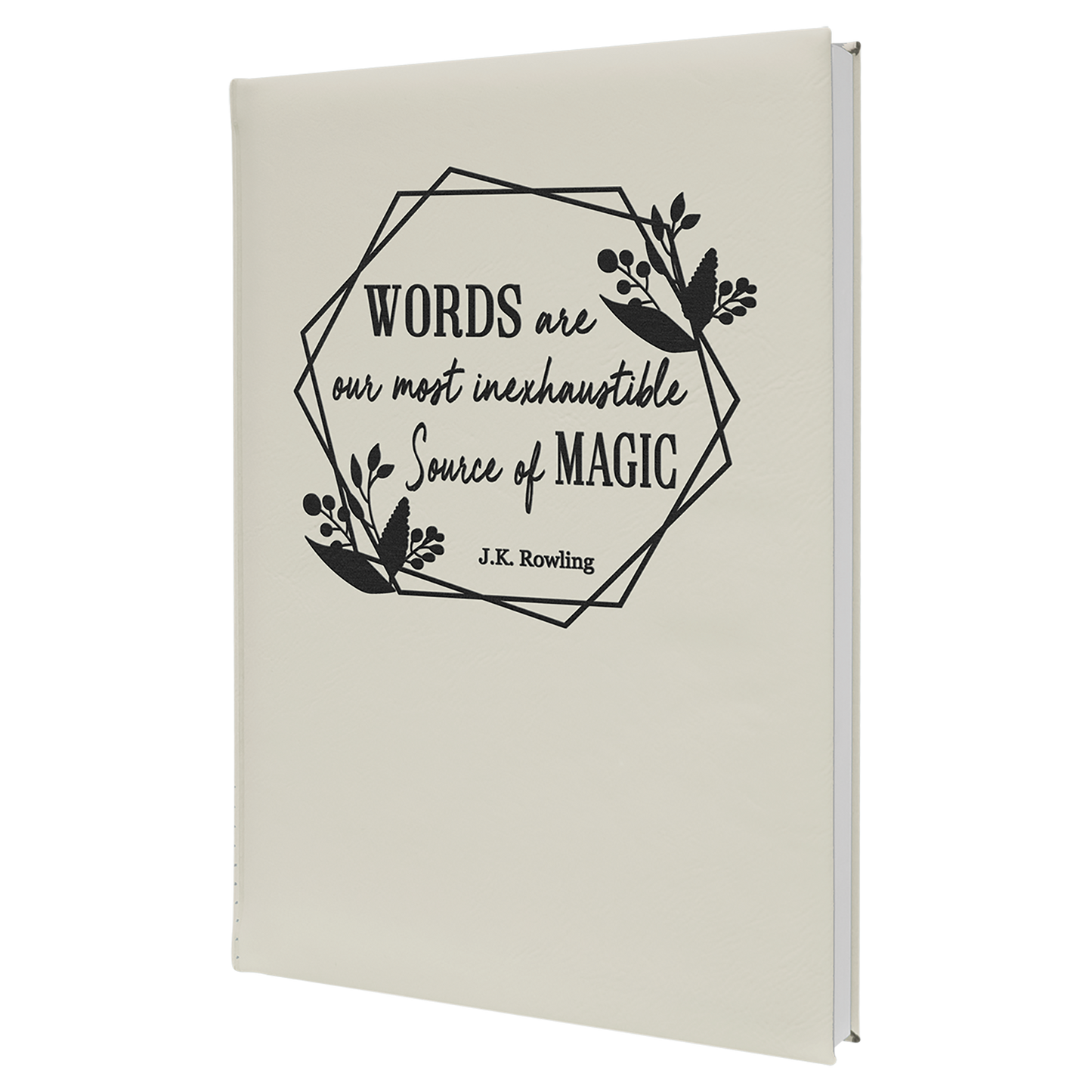7" x 9.75" White/Black Leatherette Journal – item GFT2250 image 2