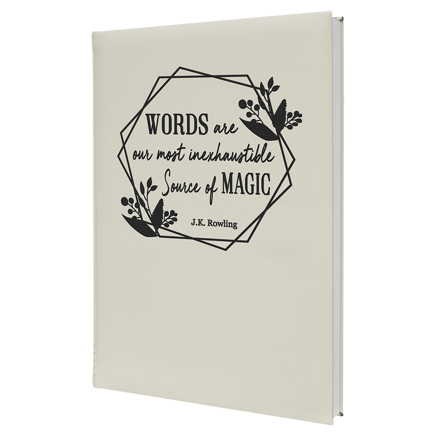 7" x 9.75" White/Black Leatherette Journal – item GFT2250 image 2