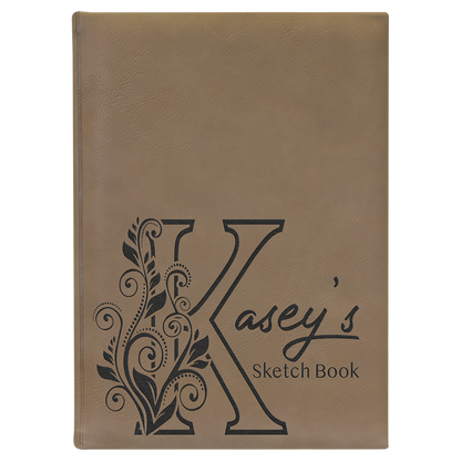 7" x 9.75" Light Brown Leatherette Sketch Book – item GFT2261 image 2