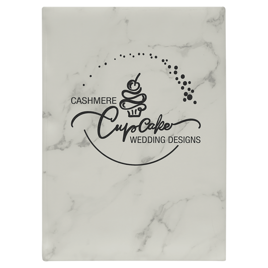 7" x 9.75" White Marble Leatherette Sketch Book – item GFT2274