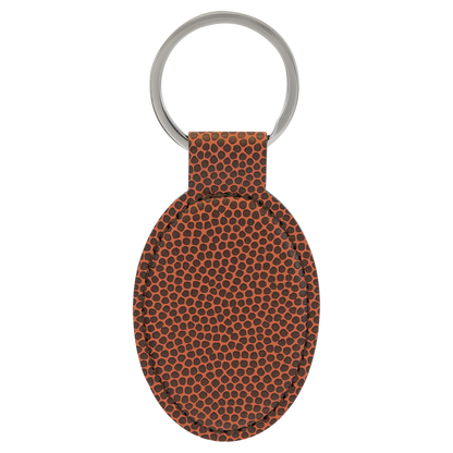 3" x 1.75" Football Oval Leatherette Keychain – item GFT2372 image 2