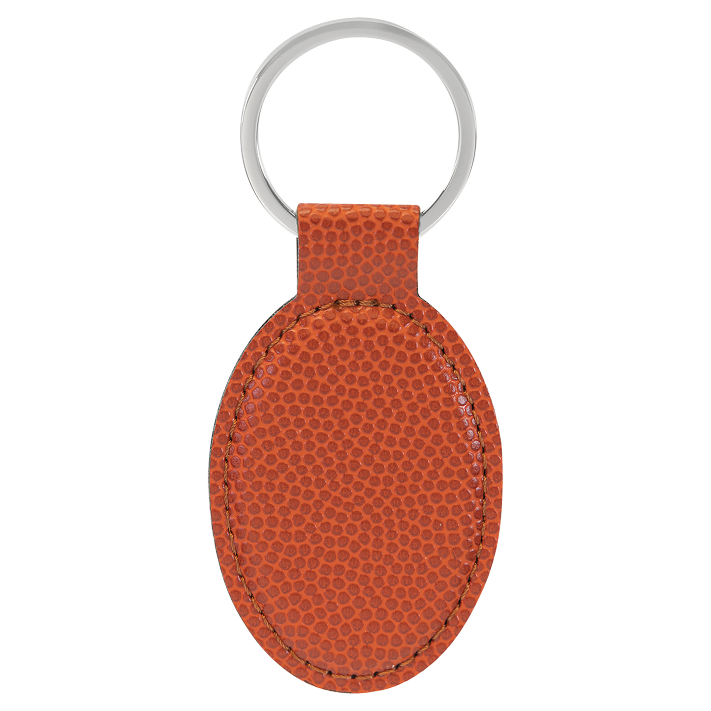 3" x 1.75" Basketball Oval Leatherette Keychain – item GFT2373 image 2