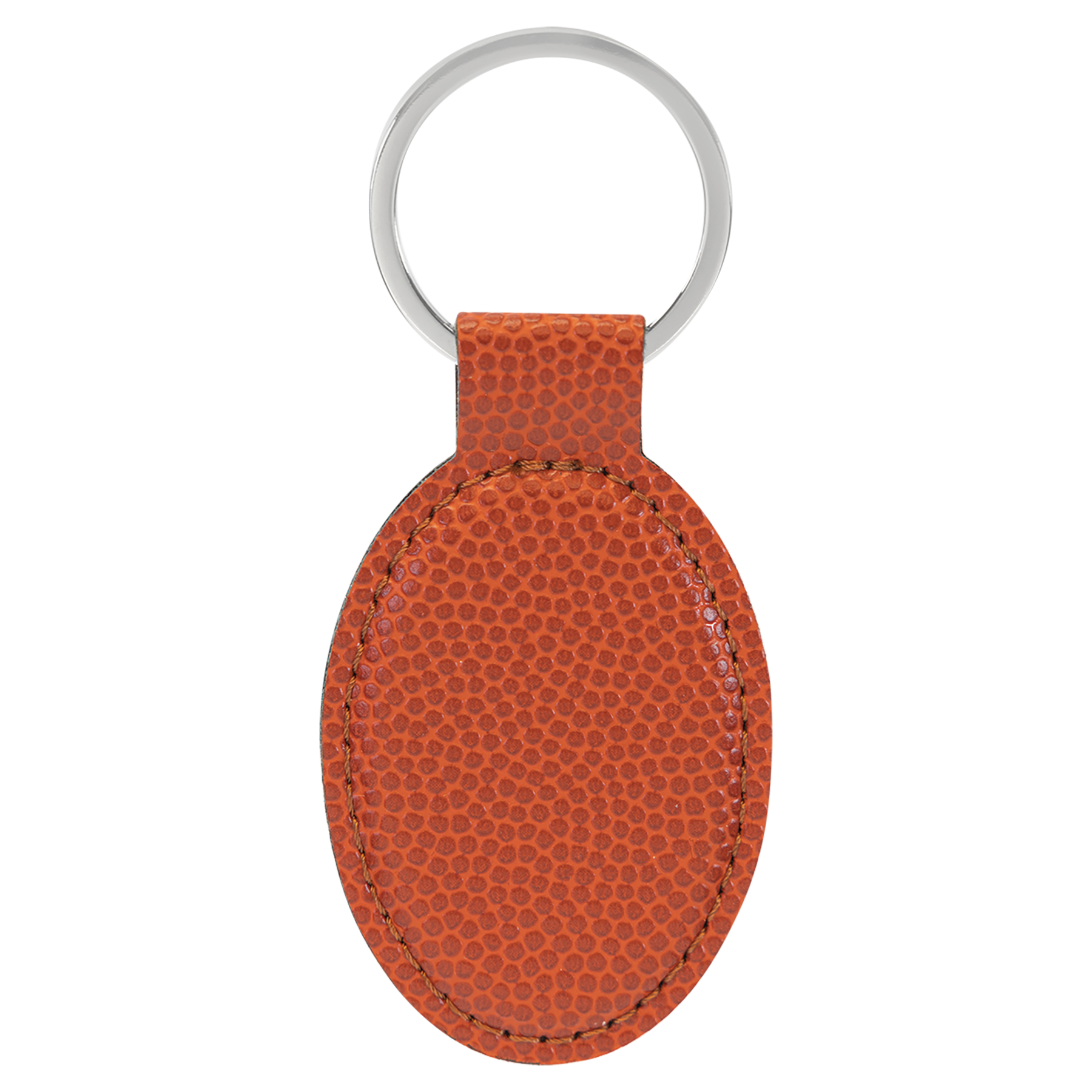3" x 1.75" Basketball Oval Leatherette Keychain – item GFT2373 image 2