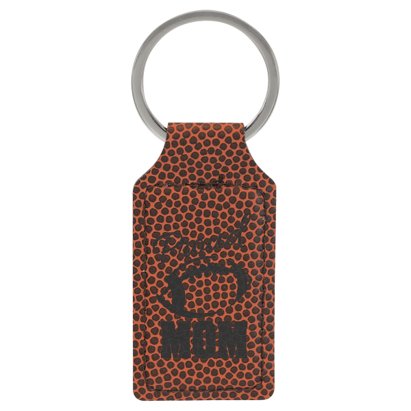 2.75" x 1.25" Football Rectangle Leatherette Keychain – item GFT2382 image 3