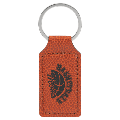 2.75" x 1.25" Basketball Rectangle Leatherette Keychain – item GFT2383 image 3
