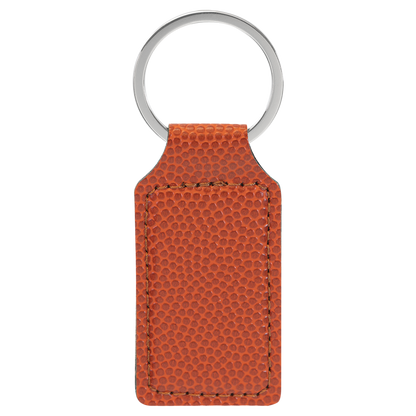 2.75" x 1.25" Basketball Rectangle Leatherette Keychain – item GFT2383 image 2