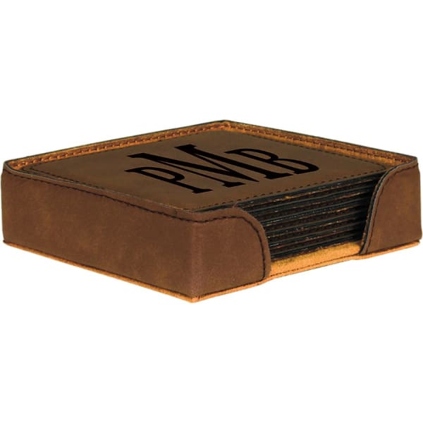 4" x 4" Square Leatherette 6-Coaster Set – item GFT240 image 2
