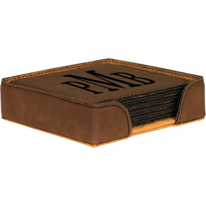 4" x 4" Square Leatherette 6-Coaster Set – item GFT240 image 2
