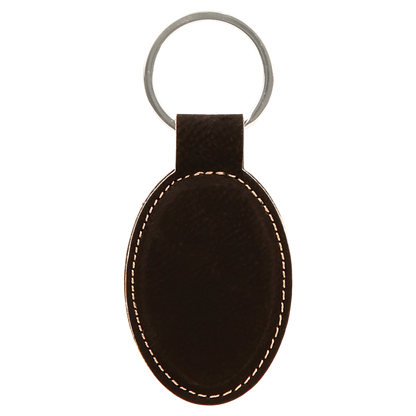 3" x 1.75" /Gold Oval Leatherette Keychain – item GFT241A image 3