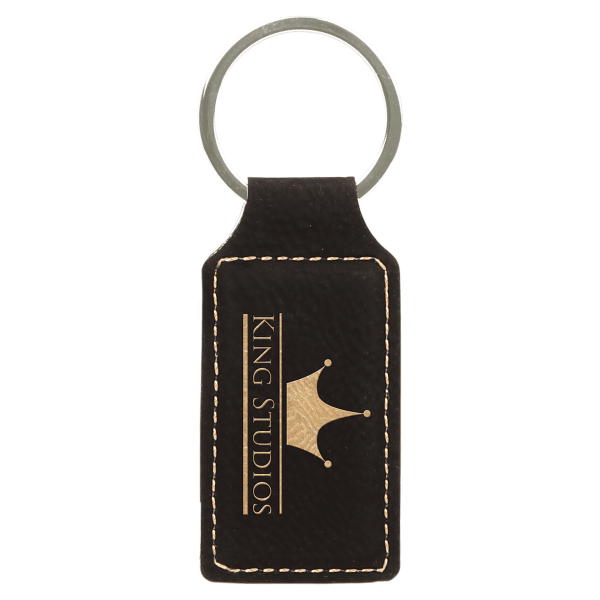 2.75" x 1.25" /Gold Rectangle Leatherette Keychain – item GFT242A image 4