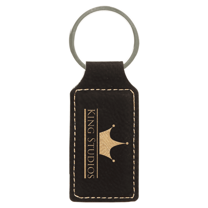 2.75" x 1.25" /Gold Rectangle Leatherette Keychain – item GFT242A image 4