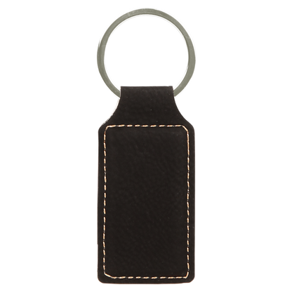 2.75" x 1.25" /Gold Rectangle Leatherette Keychain – item GFT242A image 3