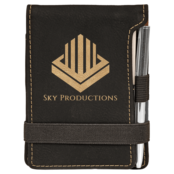 3.25" x 4.75" /Gold Leatherette Mini Notepad – item GFT255A image 4
