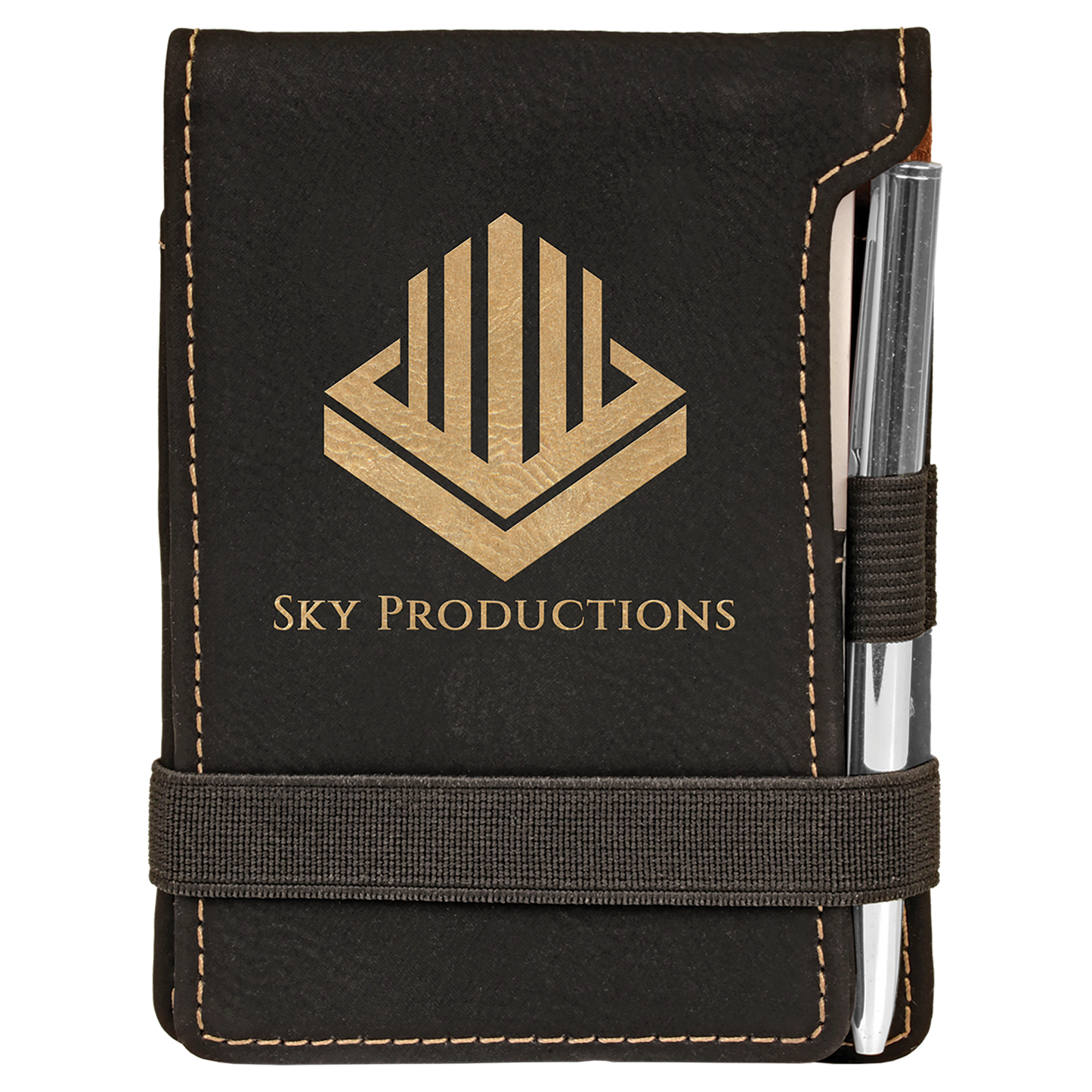 3.25" x 4.75" /Gold Leatherette Mini Notepad – item GFT255A