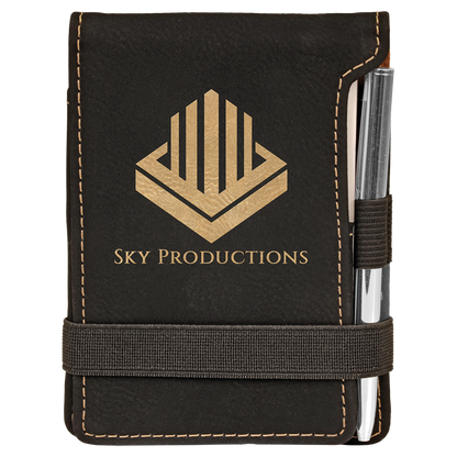 3.25" x 4.75" /Gold Leatherette Mini Notepad – item GFT255A