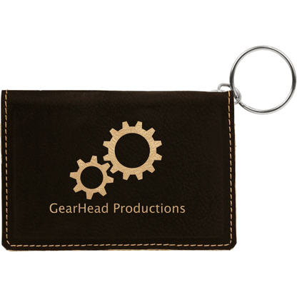 4.25" x 3" /Gold Leatherette Keychain ID Holder – item GFT258A image 4
