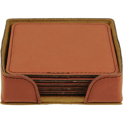 4" x 4" Square Leatherette 6-Coaster Set – item GFT282 image 2