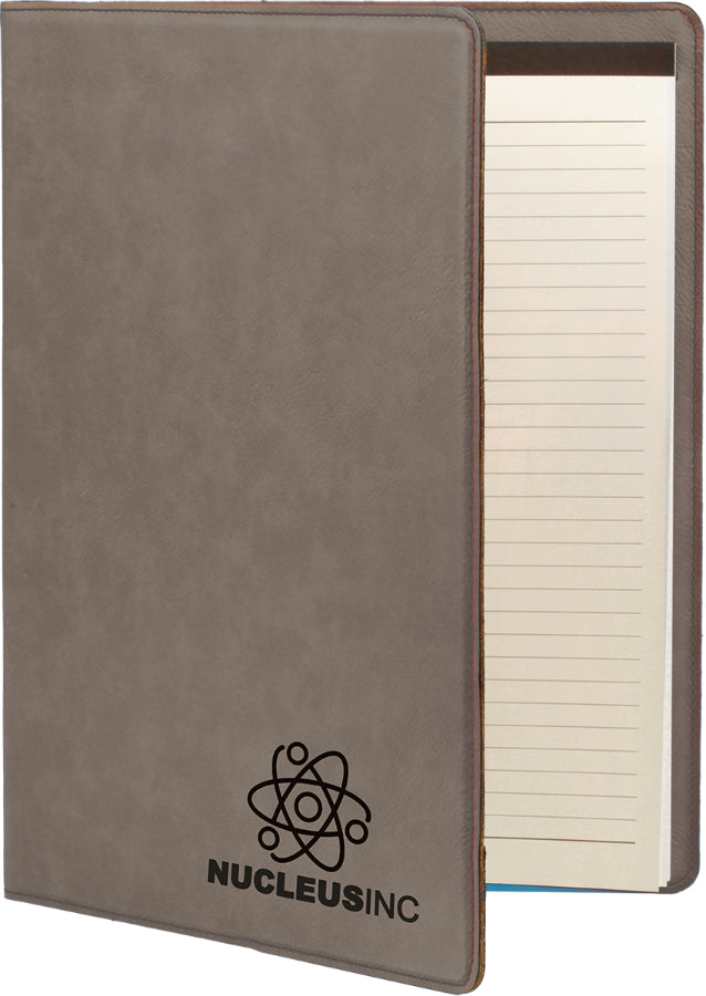 Gray Laserable Leatherette Portfolio with Lined Pad – item GFT346
