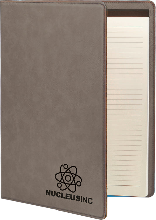 Gray Laserable Leatherette Portfolio with Lined Pad – item GFT346