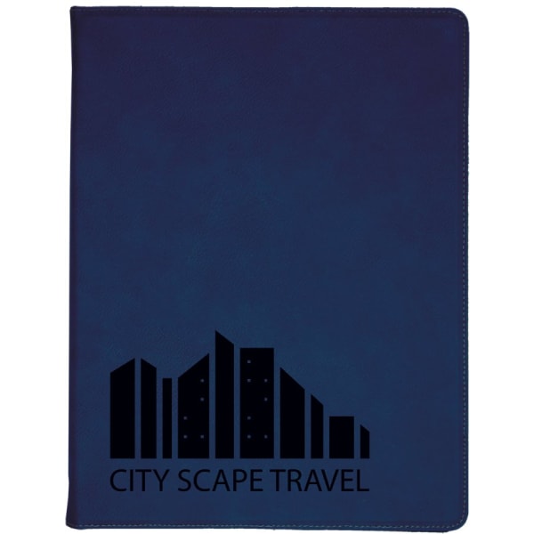 9.5" x 12" Blue/Black Leatherette Portfolio – item GFT347 image 5