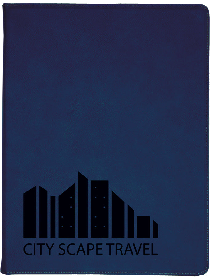 9.5" x 12" Blue/Black Leatherette Portfolio – item GFT347 image 3