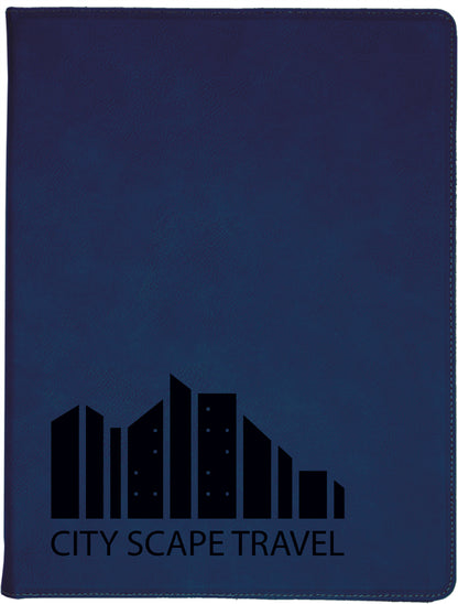 9.5" x 12" Blue/Black Leatherette Portfolio – item GFT347 image 3