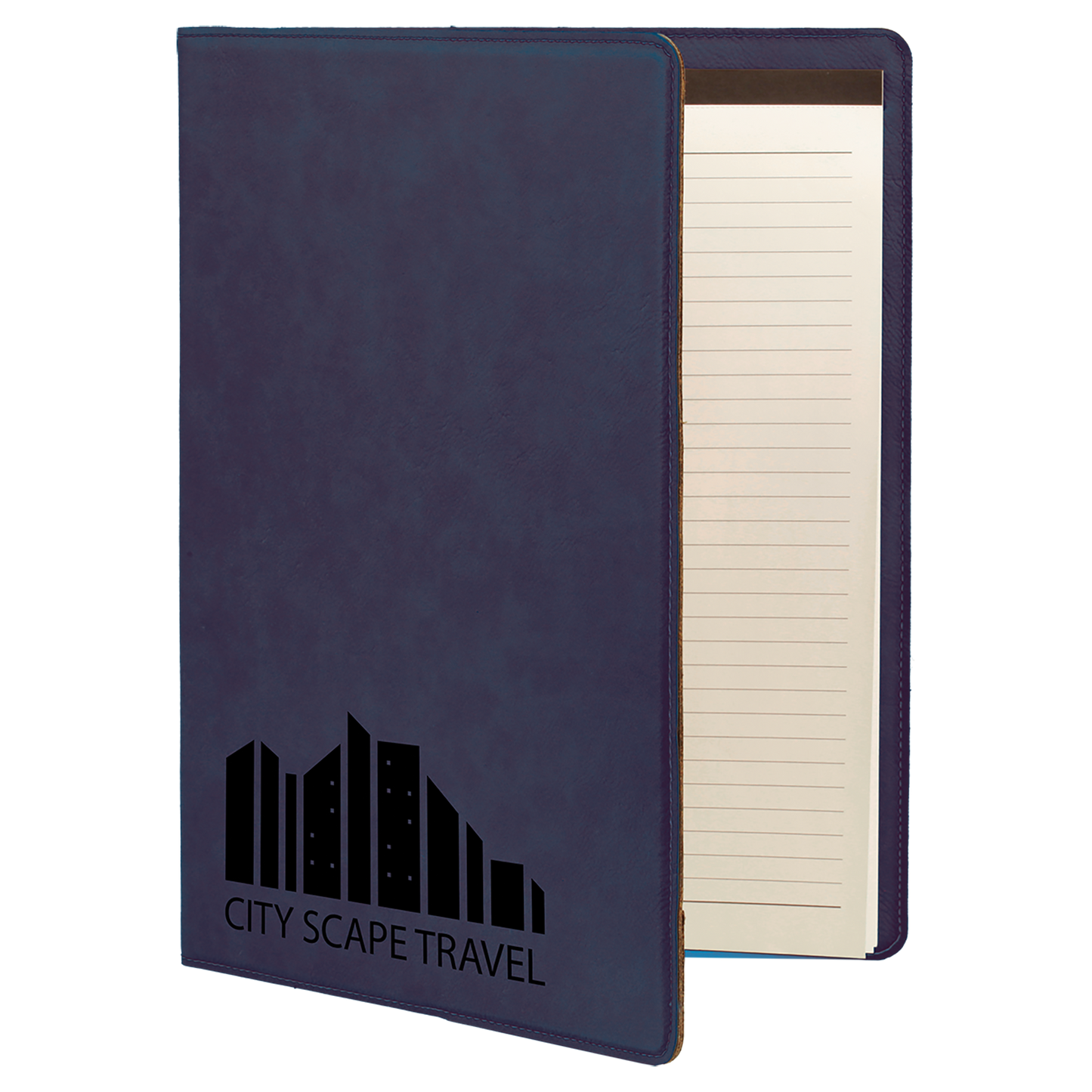 9.5" x 12" Blue/Black Leatherette Portfolio – item GFT347 image 2