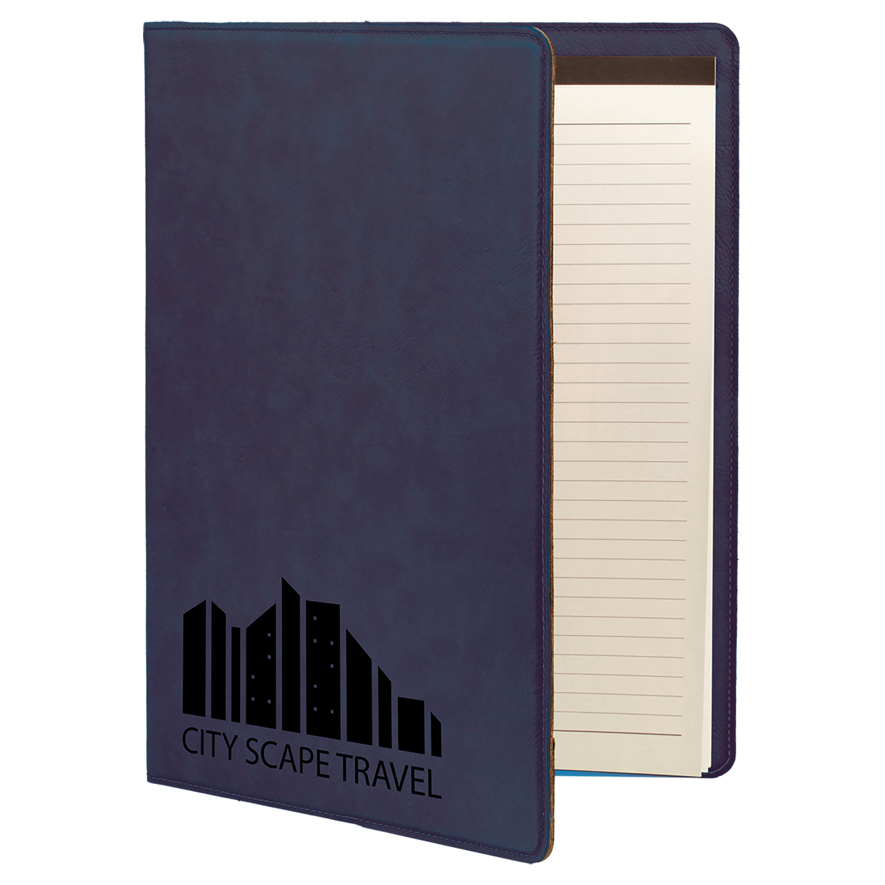 9.5" x 12" Blue/Black Leatherette Portfolio – item GFT347 image 2