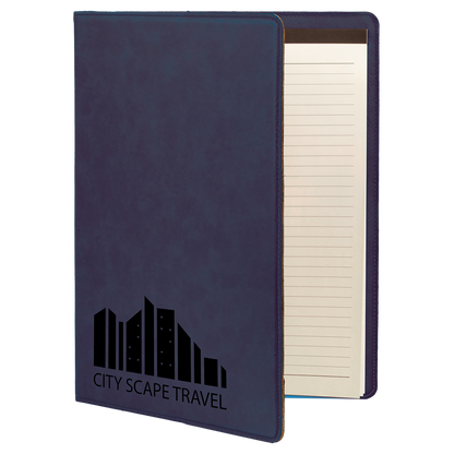 9.5" x 12" Blue/Black Leatherette Portfolio – item GFT347 image 2