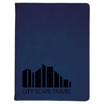 9.5" x 12" Blue/Black Leatherette Portfolio – item GFT347