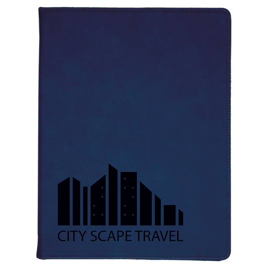 9.5" x 12" Blue/Black Leatherette Portfolio – item GFT347