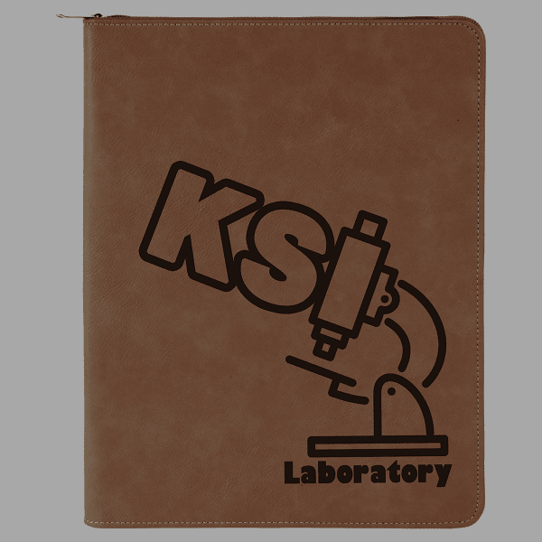 Dark Brown Laserable Leatherette Portfolio with Zipper and – item GFT351 image 2