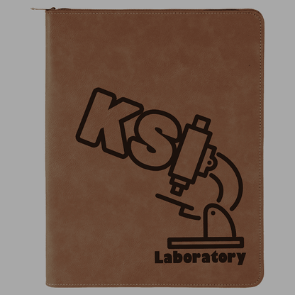 Dark Brown Laserable Leatherette Portfolio with Zipper and – item GFT351 image 2