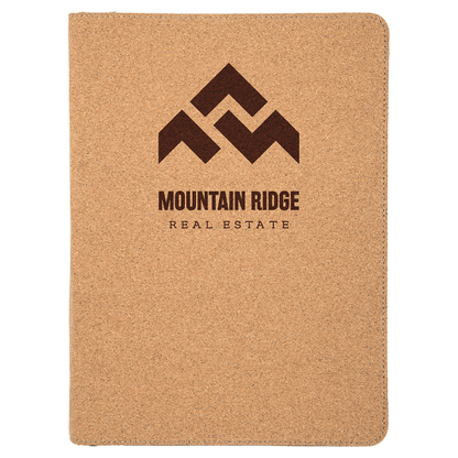 9.5" x 12" Light Brown Cork Leatherette Zipper Portfolio – item GFT359 image 6