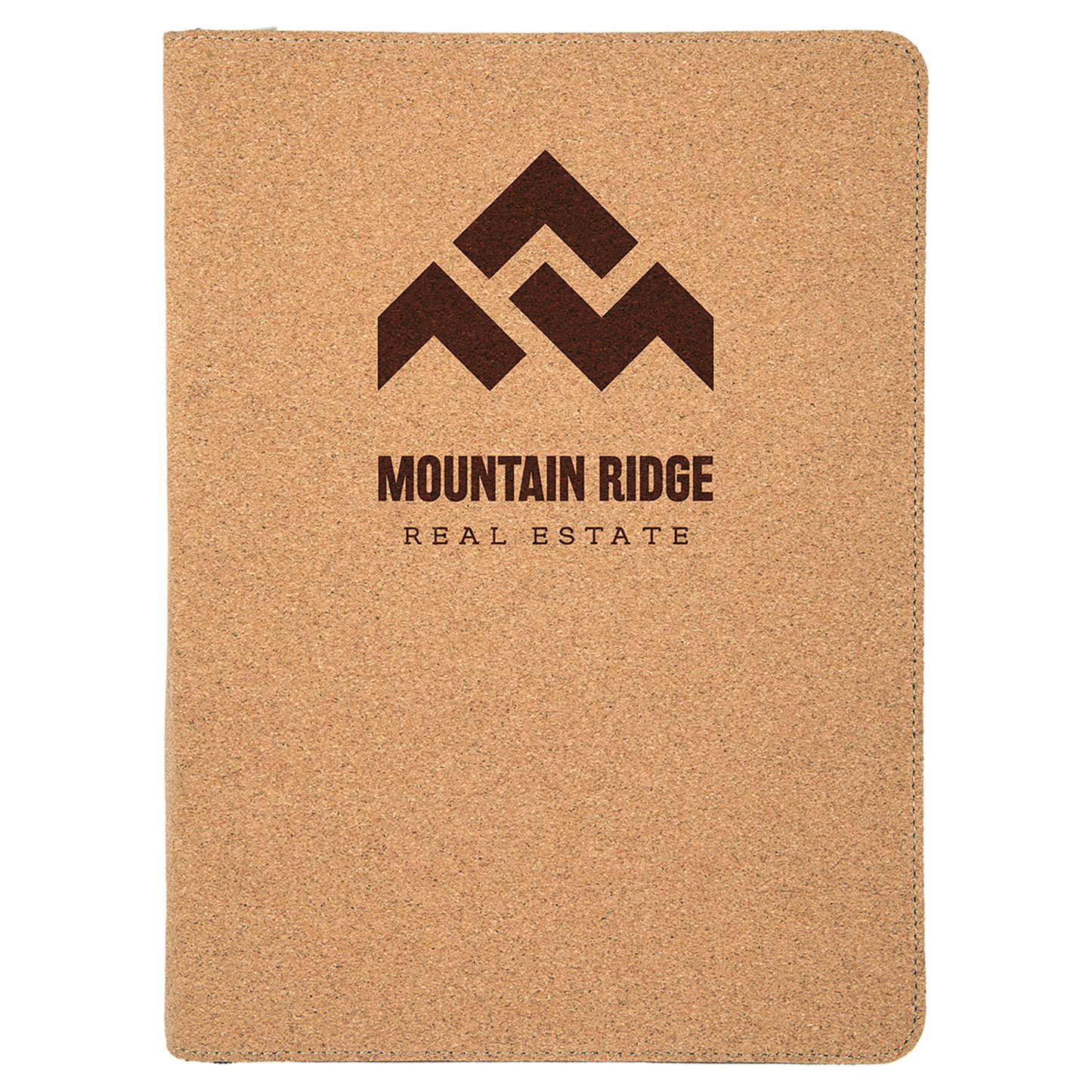 9.5" x 12" Light Brown Cork Leatherette Zipper Portfolio – item GFT359