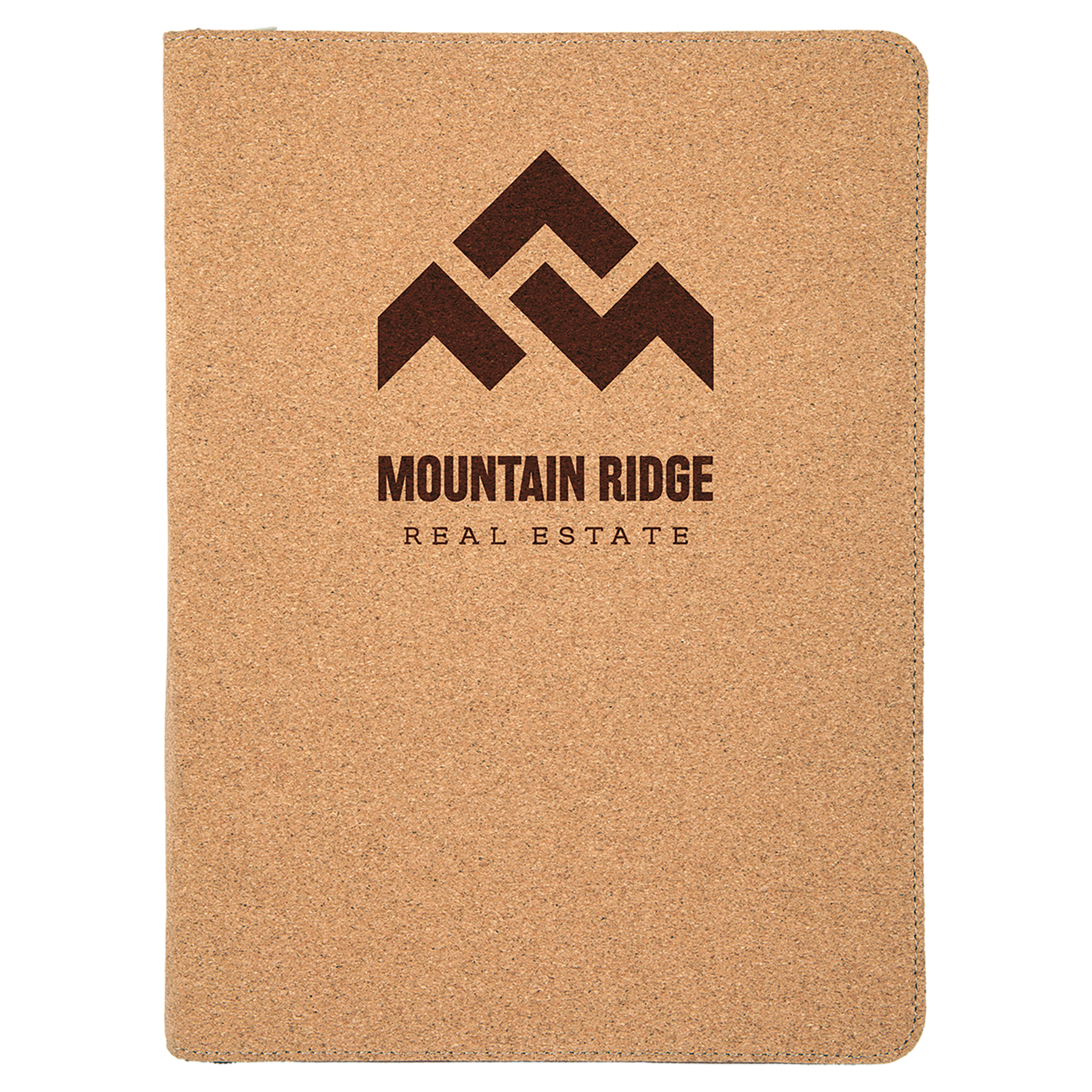 9.5" x 12" Light Brown Cork Leatherette Zipper Portfolio – item GFT359