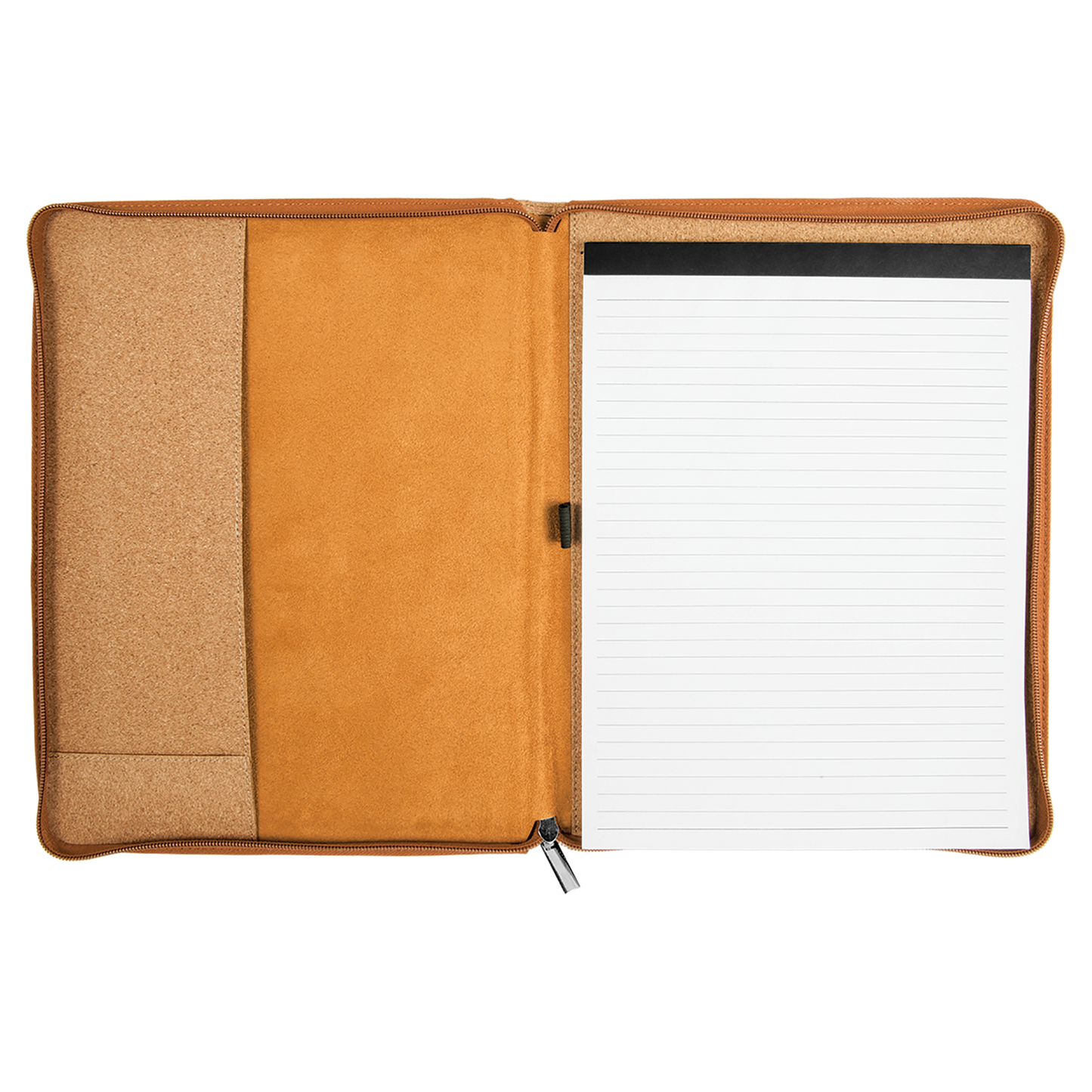 9.5" x 12" Light Brown Cork Leatherette Zipper Portfolio – item GFT359 image 3