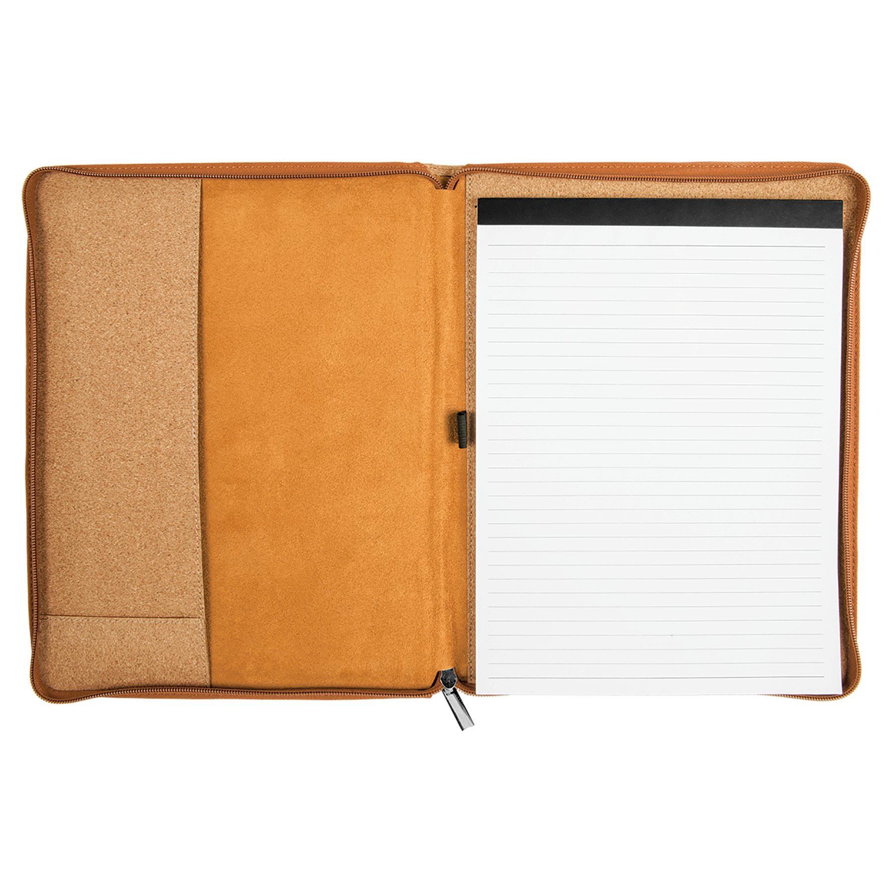 9.5" x 12" Light Brown Cork Leatherette Zipper Portfolio – item GFT359 image 3