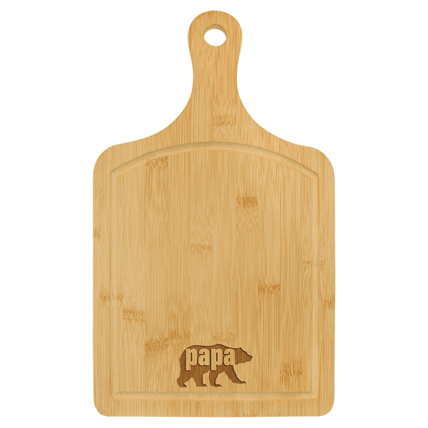 15.5" x 9" Bamboo Cutting Board Paddle Shape with Drip Ring – item GFT448