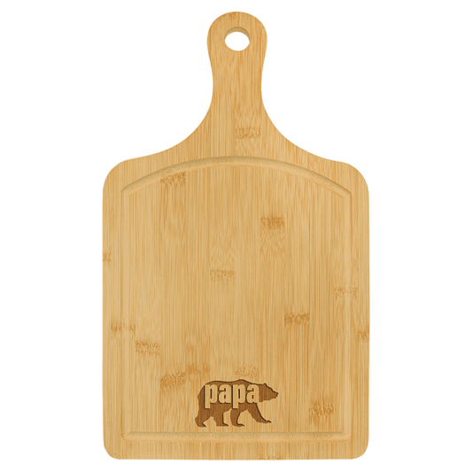 15.5" x 9" Bamboo Cutting Board Paddle Shape with Drip Ring – item GFT448
