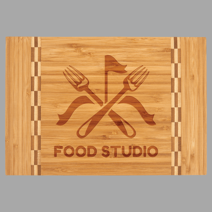 Bamboo Cutting Board with Butcher Block Ends – item GFT470 image 2